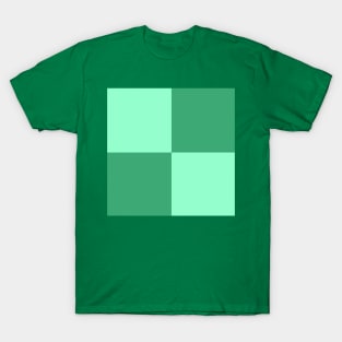 Minty Fresh Seafoam Turquoise Green Checkerboard Pattern T-Shirt